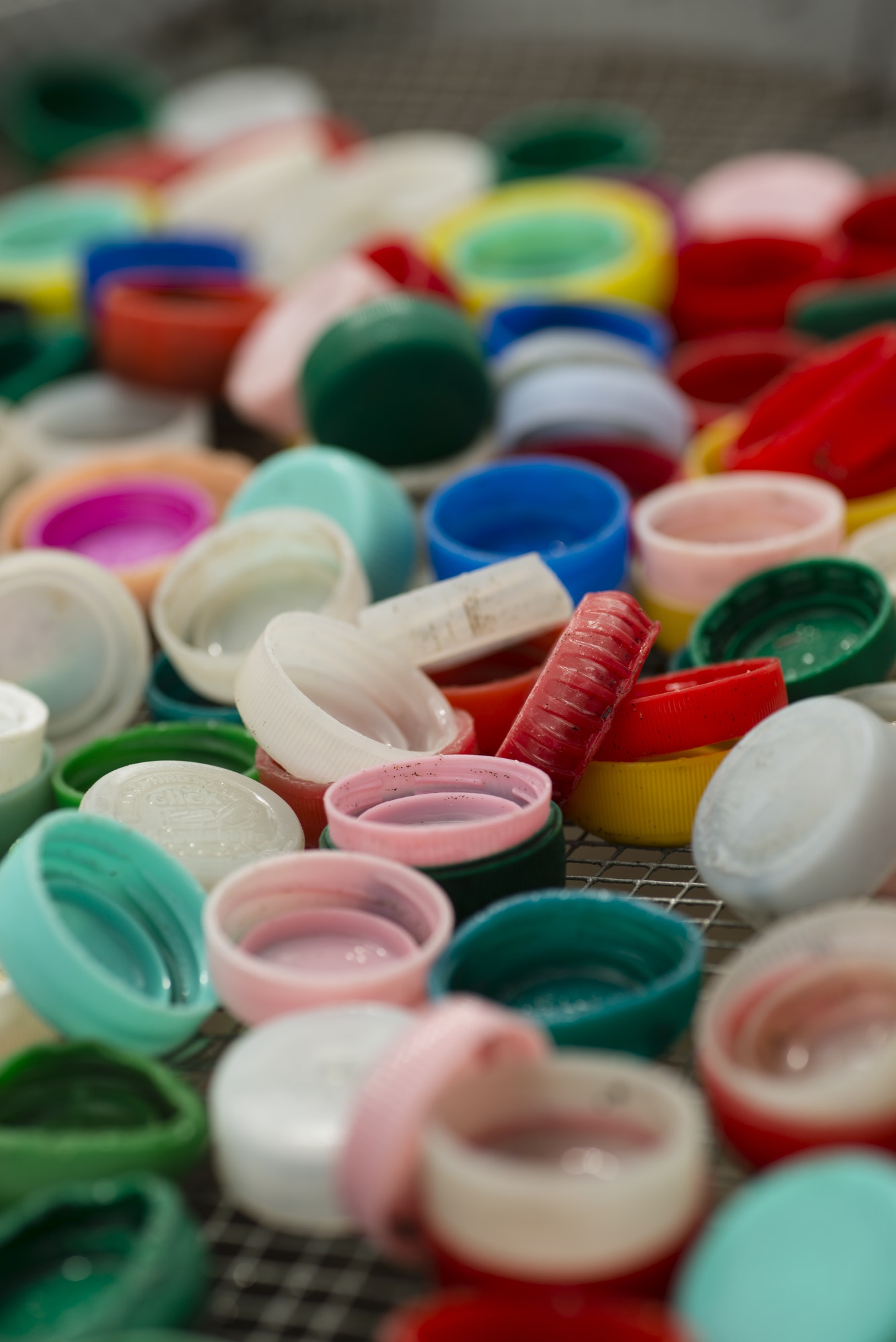 Plastic objects collected on beach